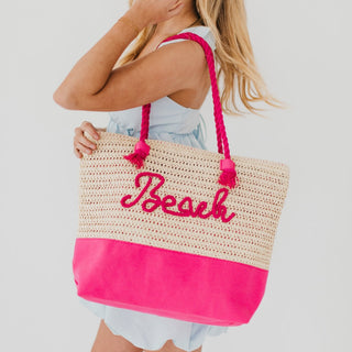 Tote Bag-Beach Bum Raffia Tote Bag-Pretty Simple