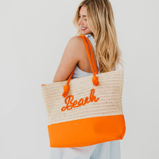 Tote Bag-Beach Bum Raffia Tote Bag-Pretty Simple