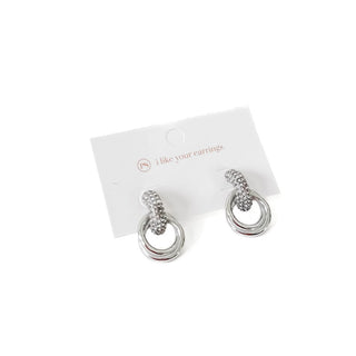 Double Hoop Diamond Earrings - WATERPROOF-Earrings-Pretty Simple