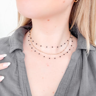 Necklace-Multi Layered Beaded Chain Necklace-Pretty Simple