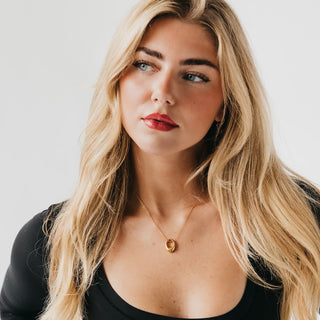 Necklace-Mini Open Oval Pendant Necklace - WATERPROOF-Pretty Simple