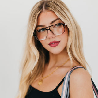 Blue Light Glasses-Oversized Square Aviator Blue Light Glasses-Pretty Simple