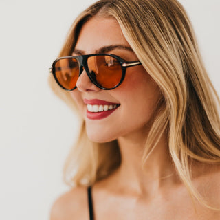 Sunglasses-Retro Oval Flat Sunglasses-Pretty Simple