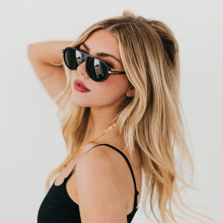 Sunglasses-Retro Oval Flat Sunglasses-Pretty Simple