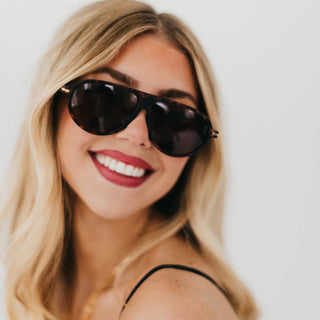 Sunglasses-Retro Oval Flat Sunglasses-Pretty Simple