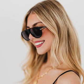 Sunglasses-Retro Oval Flat Sunglasses-Pretty Simple