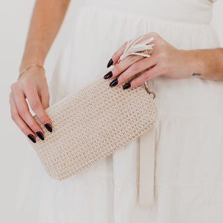 Rome Raffia Clutch Card Wallet Wristlet-Pretty Simple