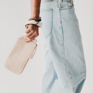 Wallet-Rome Raffia Clutch Card Holder Wristlet-Pretty Simple