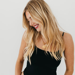 Necklace-Sunburst Diamond Chain Necklace - WATERPROOF-Pretty Simple