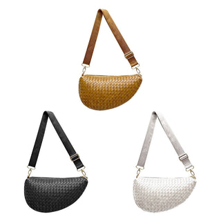 Romee Woven Saddle Bag Wholesale-Crossbody Bag-Pretty Simple