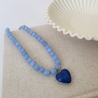 Acrylic Beaded Heart Necklace- WATERPROOF-Necklace-Pretty Simple