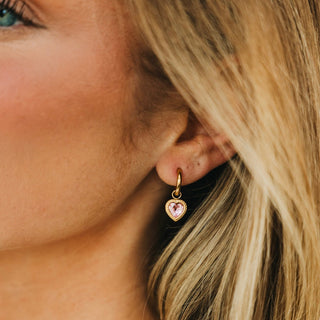 Aphrodite Heart Dangle Earrings - WATERPROOF-Earrings-Pretty Simple