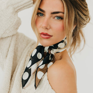 Betty Polka Dot Square Scarf-Hair Scarf-Pretty Simple