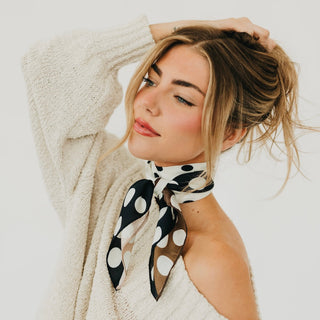 Betty Polka Dot Square Scarf-Hair Scarf-Pretty Simple