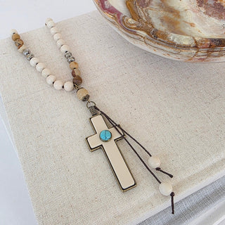 Bohemian Beaded Cross Necklace
