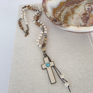 Bohemian Beaded Cross Necklace