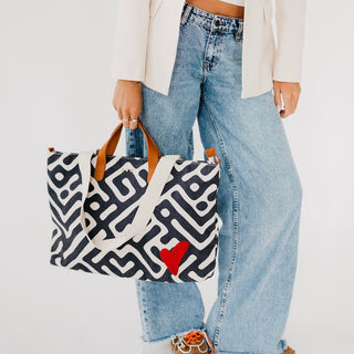 Chelsie Canvas Printed Tote-Tote Bag-Pretty Simple