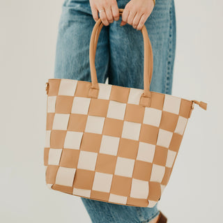 Courtney Checkered Tote-Tote Bag-Pretty Simple