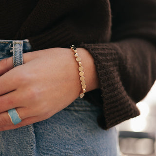 Cultured Coin Stretch Bracelet- Wholesale - Pretty Simple