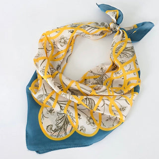 Doris Geometric Floral Square Scarf-Hair Scarf-Pretty Simple