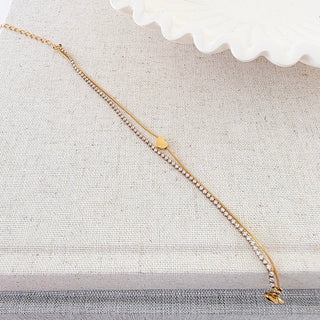 Double Love Tennis Bracelet - WATERPROOF-Bracelet-Pretty Simple
