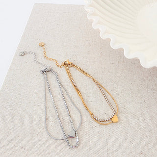 Double Love Tennis Bracelet - WATERPROOF-Bracelet-Pretty Simple