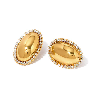 Franny Oval Earrings - WATERPROOF-Earrings-Pretty Simple