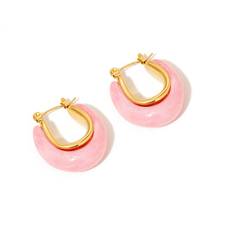 Frenchie Resin Hoop Earrings - WATERPROOF-Earrings-Pretty Simple