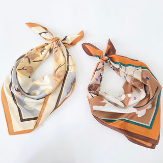 Fiona Floral Square Scarf-Hair Scarf-Pretty Simple