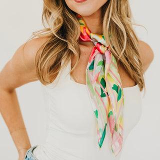 Cynthia Floral Square Scarf-Hair Scarf-Pretty Simple