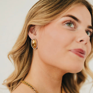 Franny Oval Earrings - WATERPROOF-Earrings-Pretty Simple