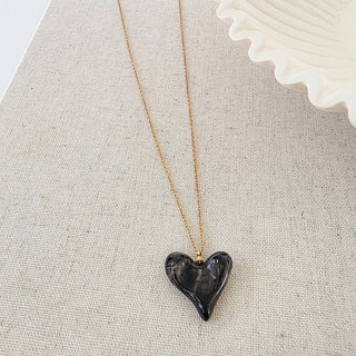 Jan Resin Heart Necklace - WATERPROOF-Necklace-Pretty Simple