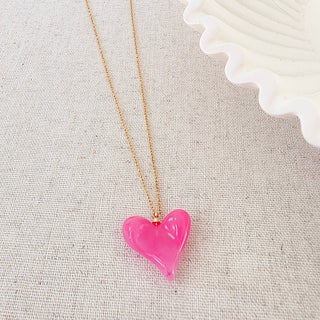 Jan Resin Heart Necklace - WATERPROOF-Necklace-Pretty Simple