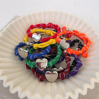 Knotty Cord Heart Bracelet - WATERPROOF