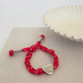 Knotty Cord Heart Bracelet - WATERPROOF