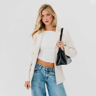 Shoulder Bag-Kris Croc Embossed Shoulder Bag-Pretty Simple