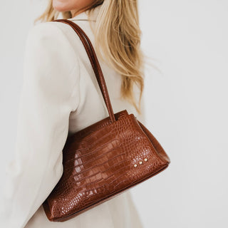 Shoulder Bag-Kris Croc Embossed Shoulder Bag-Pretty Simple