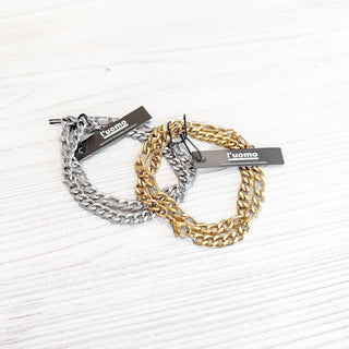 Lorenzo L'uomo Mens Collection Double Bracelet Wholesale-Bracelet-Pretty Simple