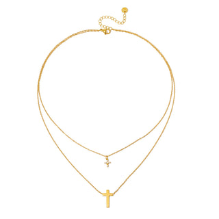 Faithfully Layered Cross Necklace-Necklace-Pretty Simple
