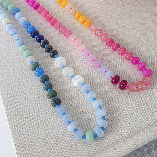 Ombre Semi-Precious Beaded Necklace - WATERPROOF-Necklace-Pretty Simple