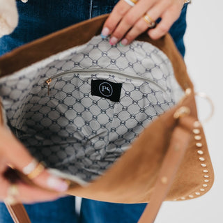 Rosalie Rivet Suede Hobo Bag-Tote Bag-Pretty Simple