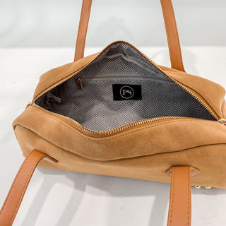 Sally Suede Barrel Shoulder Bag-Handbags-Pretty Simple