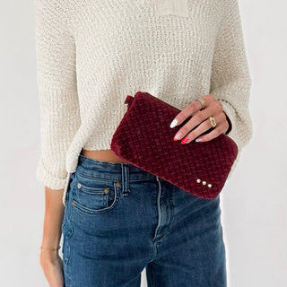 Suede Emma Woven Clutch Wristlet-Wristlet-Pretty Simple