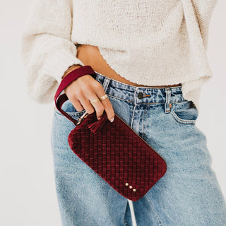 Suede Emma Woven Clutch Wristlet-Wristlet-Pretty Simple