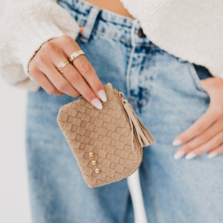 Suede Paris Card Wallet-Wallet-Pretty Simple