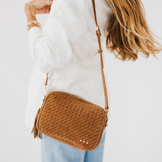 Suede Woven Willow Camera Crossbody Bag-Crossbody Bag-Pretty Simple