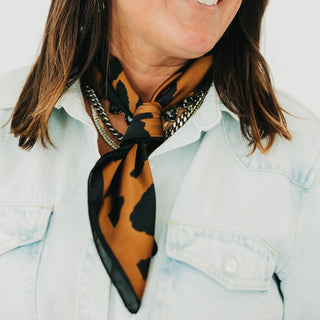 Sylvie Leopard Square Scarf-Hair Scarf-Pretty Simple