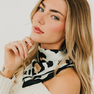 Sylvie Leopard Square Scarf-Hair Scarf-Pretty Simple