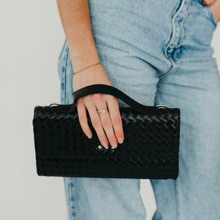 Urban Foldover Woven Clutch Crossbody-Crossbody Bag-Pretty Simple