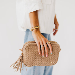 Suede Woven Willow Camera Crossbody Bag-Crossbody Bag-Pretty Simple